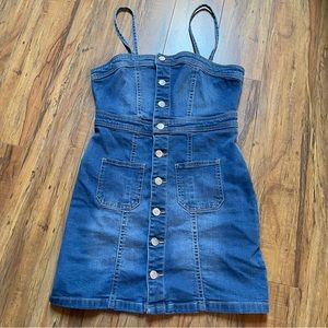 Eighty Two Denim Sleeveless ButtonFront Denim Dress Size S